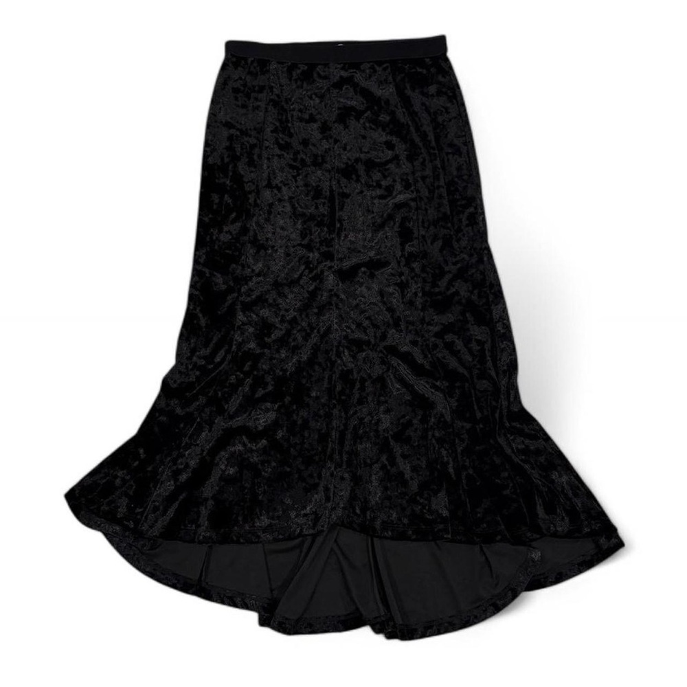 Crushed velvet velour mermaid hi lo skirt by Issac Mizrahi Live!